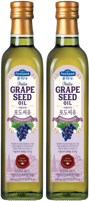폰타나 이탈리아 포도씨유 마라스카, 500ml, 2개