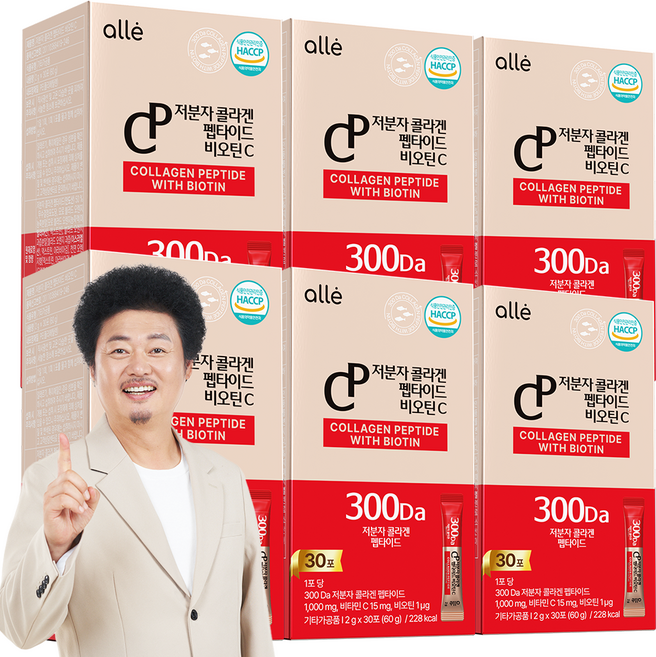 저분자 콜라겐 펩타이드 식약청인증 HACCP 비오틴 피쉬 어린 분말 알레 영양제, 60g, 6박스