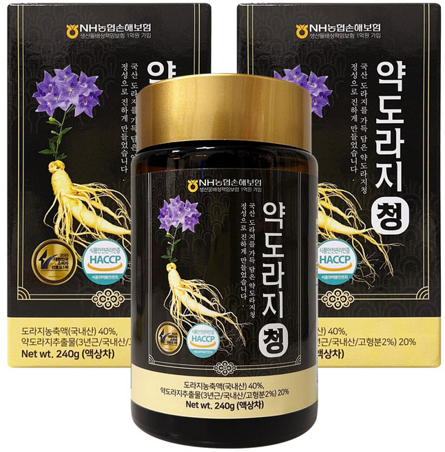 국산 3년근 약도라지청 240g 액상 기관지에좋은차 [원산지:국산], 2개
