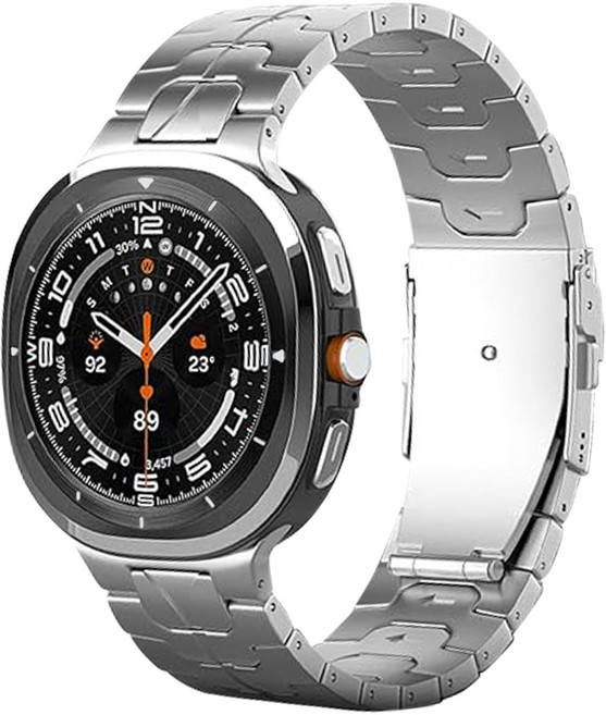 티엑스엘엑스 갤럭시워치 울트라 호환 티타늄 메탈 스트랩, 실버