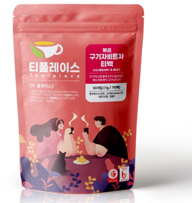 티플레이스 볶은 구기자비트 블랜딩 삼각티백차 50ea, 1개, 50개입, 1g