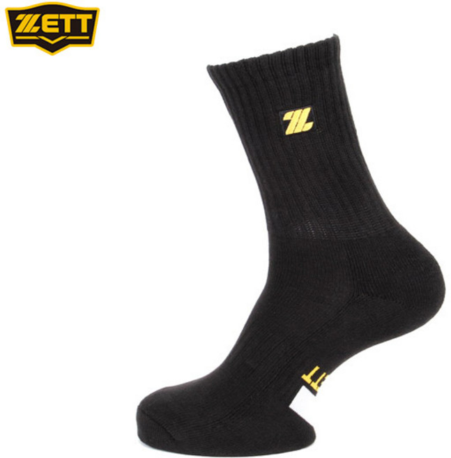 [ZETT] 제트 단목 양말 BSK-350 블랙 25-29