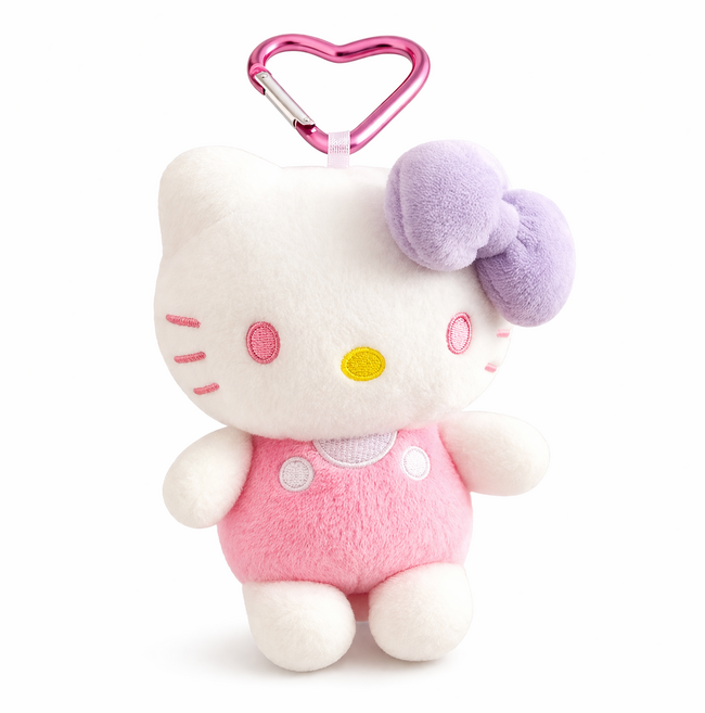 키티 인형 키링 13CM 하트 카라비너 가방고리 귀여운 봉제인형