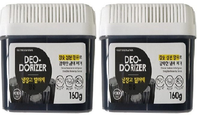 허브스토리 냉장고 탈취제 참숯 본품, 160g, 2개