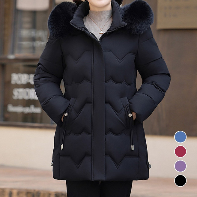 메이리앤 중년 여성 웰론 패딩 퍼카라 누빔 아우터 패딩코트