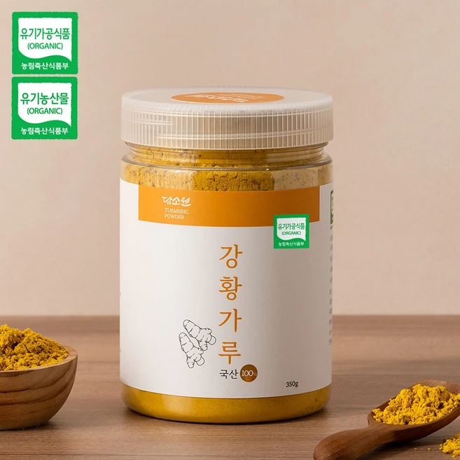 100% 유기농 국내산 담소원 강황가루, 1개, 350g - 쿠팡