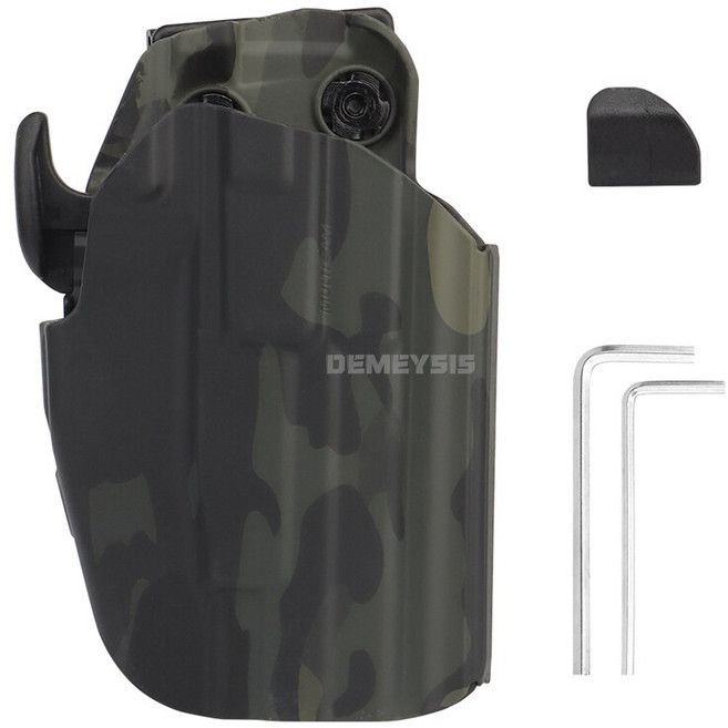 유니버설 권총 홀스터 전술 Cs Airsoft 슈팅 GLOCK 용 멀티 홀스터 19 23 29 32 38 사냥 총 액세서리, 블랙 멀티캠, 블랙 멀티캠, 1개