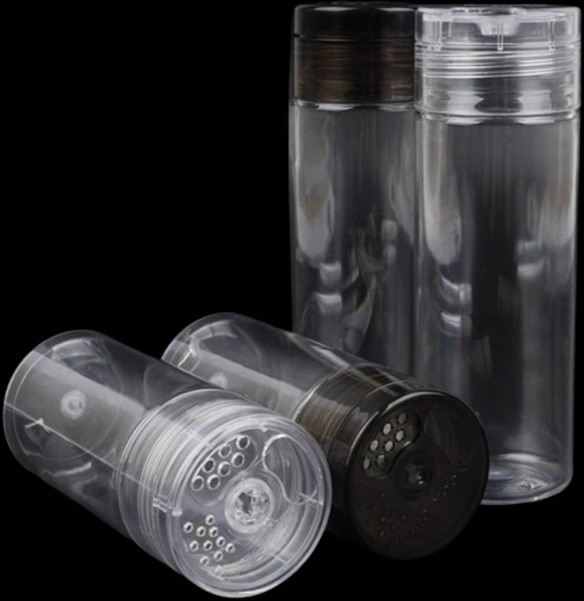 깔끔한 조미료보관통 소금 참깨 후추 투명한 플라스틱소스통, 250ml - 투명색, 1개