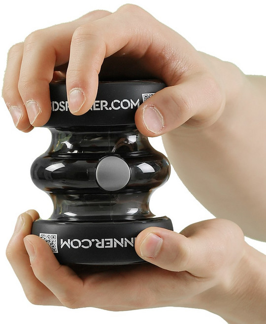 NSD스피너 파워사이클 국제특허 양손형 전자동 자이로볼 전완근 완력 팔뚝 강화 운동 홈트, 1개, 블랙