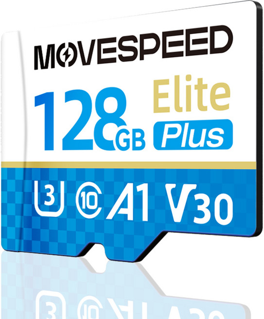 MOVESPEED T300 100MB/s 고속 마이크로SD카드 U3 V30 Class10 지원 스마트폰 4K 영상촬영용 메모리카드, 1개, 128GB