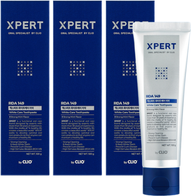 쓱싹덴탈 클리오 치약 엑스퍼트 화이트케어 100g x 3개 치석케어, 1개, 1ml