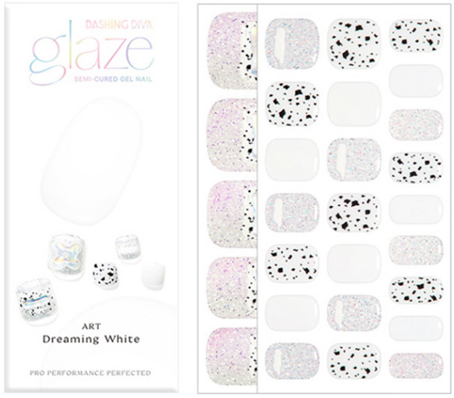 데싱디바 글레이즈 페디큐어 (드리밍화이트) (스트립33PCS), 1개