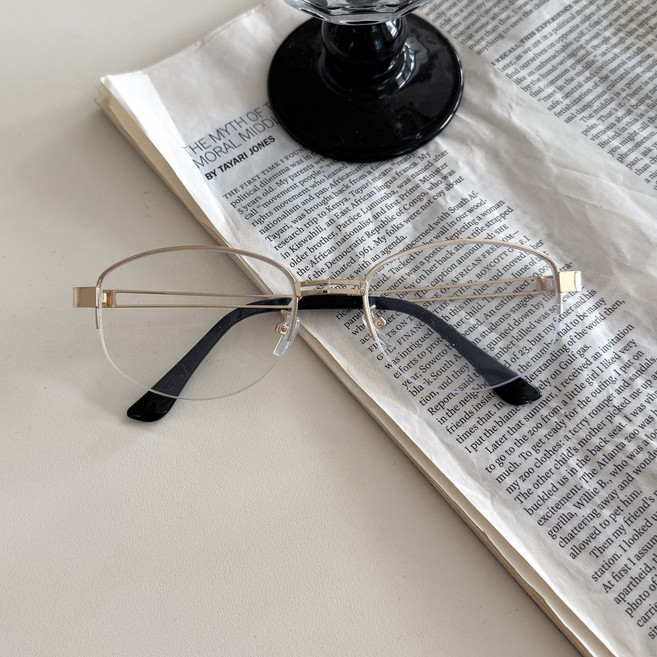 블루씨티 하프 클레르 투라인 메탈 반무테 안경