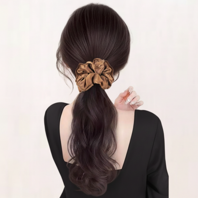 쁘띠엘라 포니테일 곱창밴드 집게핀 롱웨이브 가발