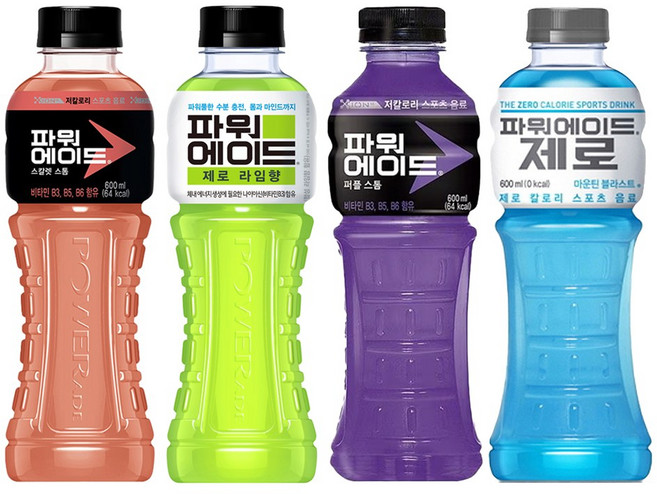 파워에이드 혼합 4종 5개씩 (제로5 제로라임5 퍼플5 스칼렛5), 20개, 600ml