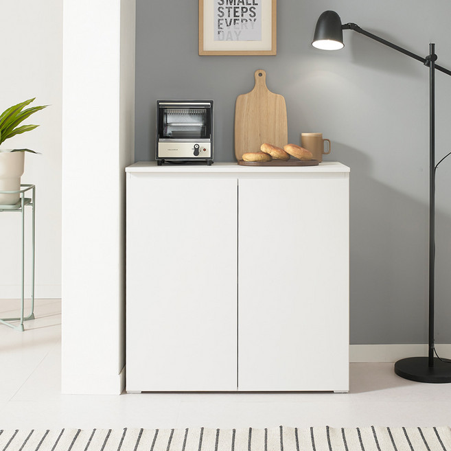 데코라인 오르세 홈카페 주방수납장 800 부엌 다용도 보조 수납장, 화이트