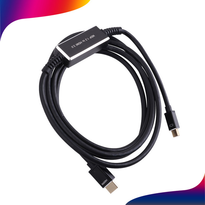 Coms 미니 디스플레이포트 to HDMI 변환 케이블 2M 컨버터 4K60Hz UHD Mini DP 컴스마트 DM449, 1개