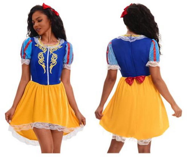 의상 여성용 멋진 성인 공주 백설 공주 옐로우 벨라 신데렐라 엘사 안나 라푼젤 잠자는 숲속의 아름다움 코스프레 할로윈 드레스, 7)-8036