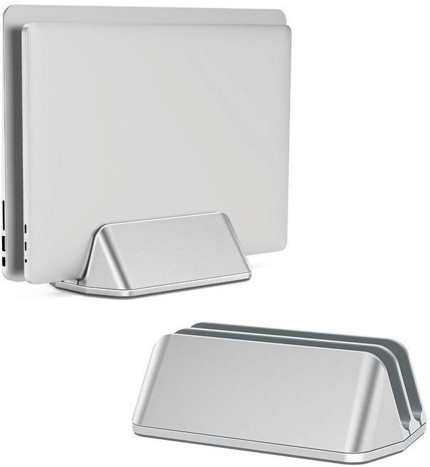 스냅케이스 노트북 세로 수직 거치대 스탠드 보관함 N31, 2슬롯 실버 (N31), 1개