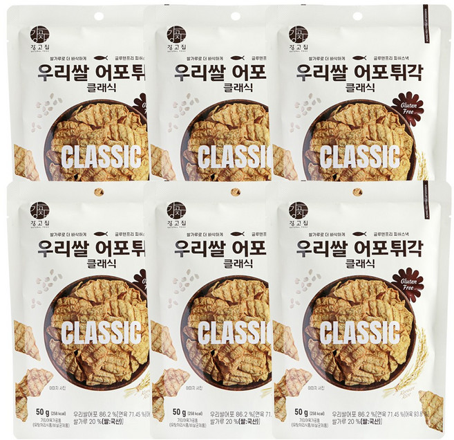 강고집 우리쌀 어포튀각 클래식, 6개, 50g