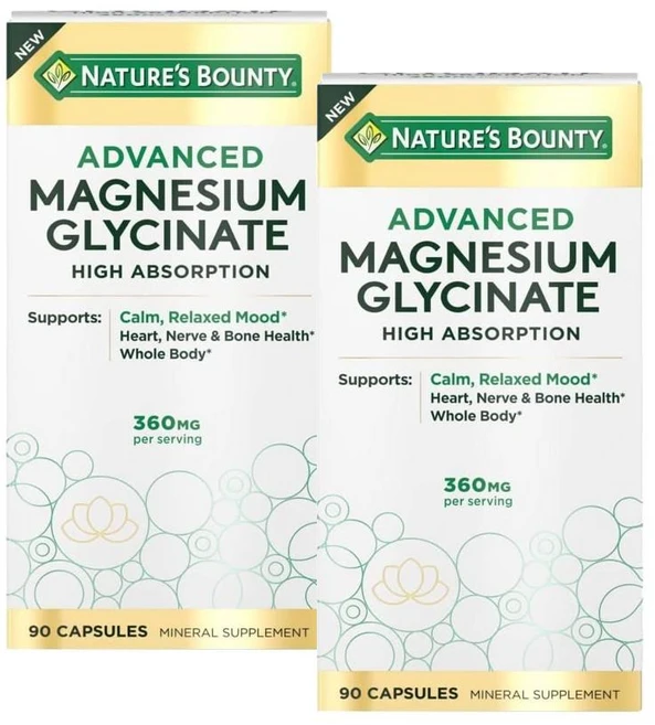 네이처스 바운티 마그네슘 글리시네이트 Nature's Bounty Magnesium Glycinate, 90정, 2개 - 쿠팡