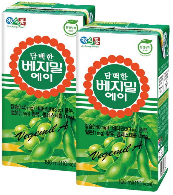 베지밀 담백한 에이 두유, 190ml, 24개