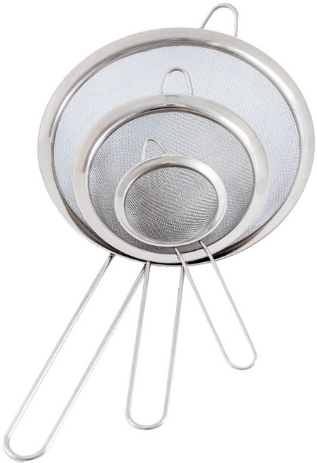 시샘 연마제 없는 스텐 고리형 건지기 채망 3종 세트 (소 + 중 + 대), 1세트