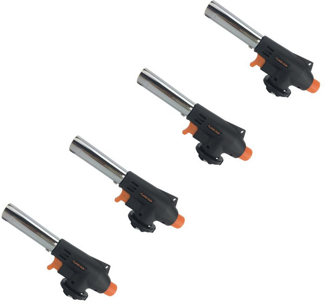 셀링랩 가스토치 캠핑 요리용 토치, 4개, 실버