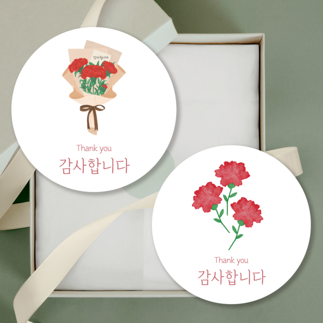 러블리주크 가정의달 스승의날 어버이날 카네이션 스티커 세트, 1개, 디자인별50개씩 총100매