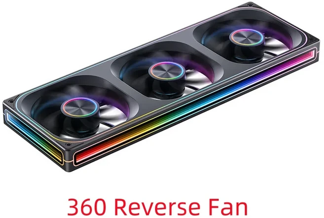 JONSBO ZA-120/240/360 컴퓨터 케이스 팬 12CM 5V ARGB 120mm 모놀리식 구조 수냉식 PWM 정방향/역방향 키, 01 As show, 01 A-RGB, 07 ZA-360B Reverse