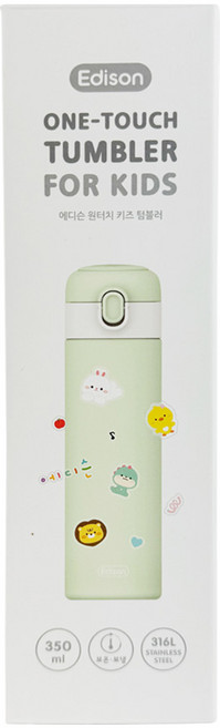 에디슨 키즈 원터치 텀블러 350ml 민트, ET0564_민트, 1개