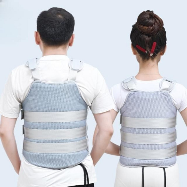에어백 요추보호대 흉부 복대 척추 보호대 요추 받침대 디스크 재활, 고급 통기성 남성 모델(상하 에어백), 1개