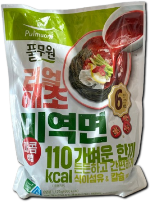 코스트코 풀무원 리얼 해초미역면 매콤비빔, 196g, 6개