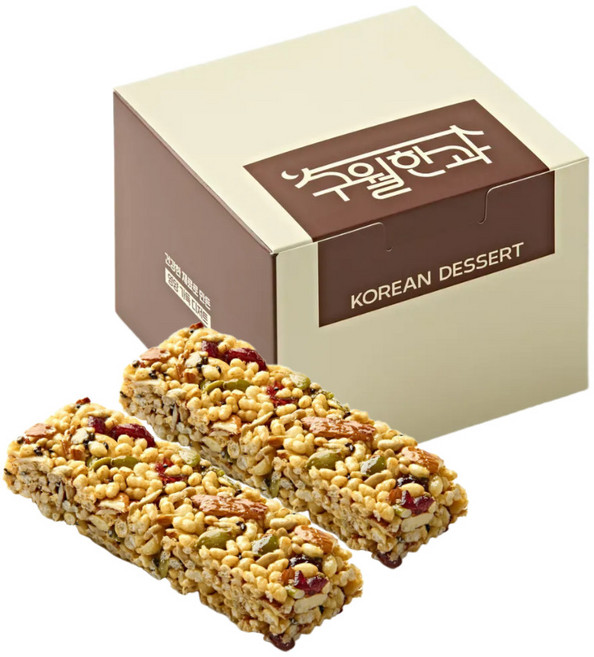 구월한과 수제 견과바 무설탕 쌀조청 강정 한과, 10개, 35g