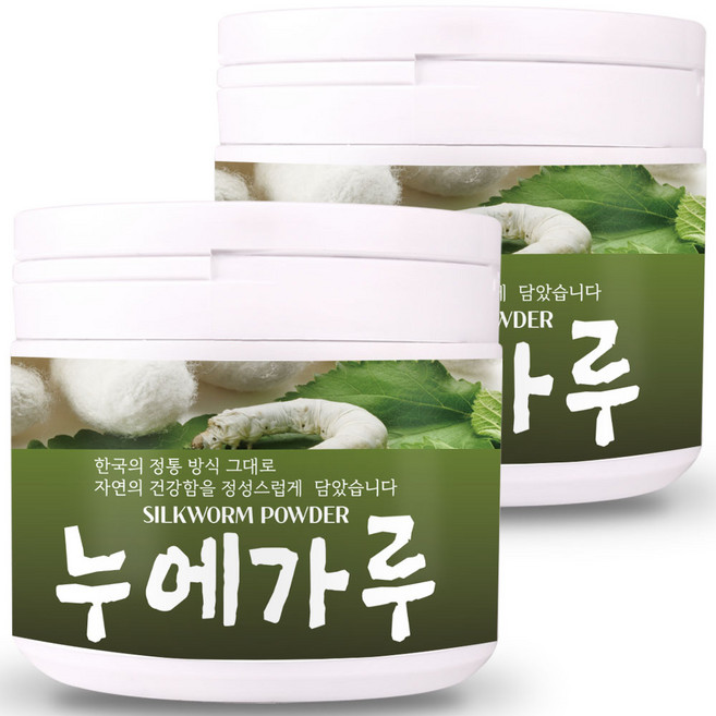 산들약초 프리미엄 골드 누에 분말 (국내산 누에가루 파우더 200g), 2개, 200g