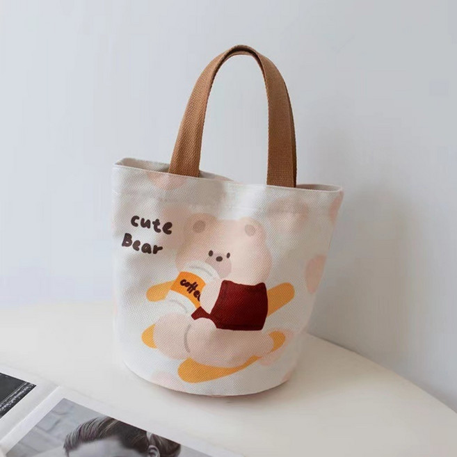 몰랑이마켓 귀여운 버킷 미니 캔버스 가방