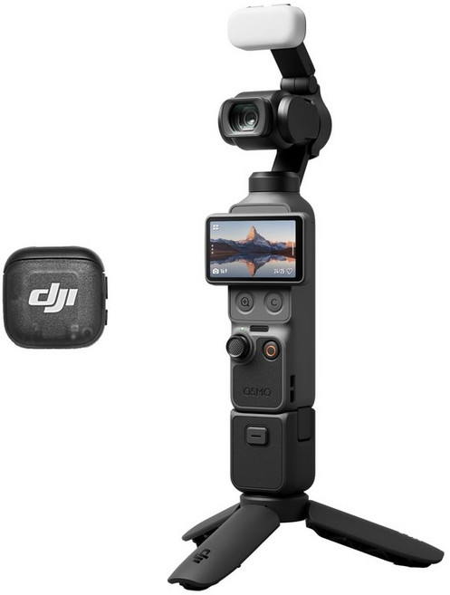 DJI Osmo Pocket 4 제작자 콤보 포켓 짐벌 Vlog 카메라 1인치 CMOS & 4K/240fps 3축 손떨림 보정 2배 무손실 줌 107 GB 내장 스토리지 Mic 3, 상세페이지 참조, 상세페이지 참조