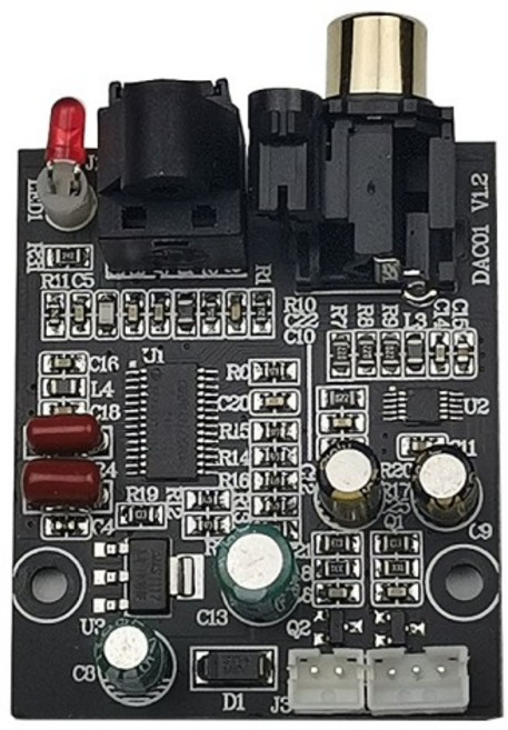 호환 CS8416 디지털 인터페이스 모듈 DAC 보드 24비트 192K 광섬유 동축 입력 3.5mm 스테레오 오디오 A5-00