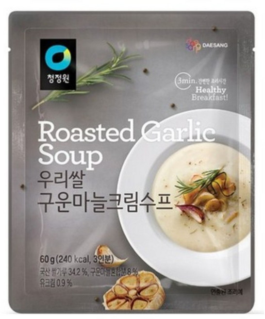 청정원 우리쌀 구운마늘크림수프, 60g, 2개