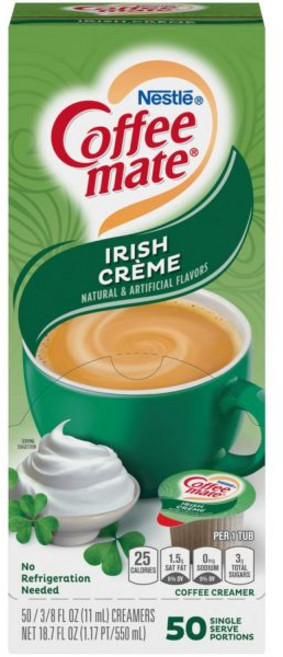 커피 액상 크림 커피메이트 아이리시 크리머 50개입 3/8 플로리드 온스, 11ml, 1, 50