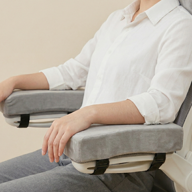 유용몰 의자 팔걸이 쿠션 편안한 메모리폼, 블랙