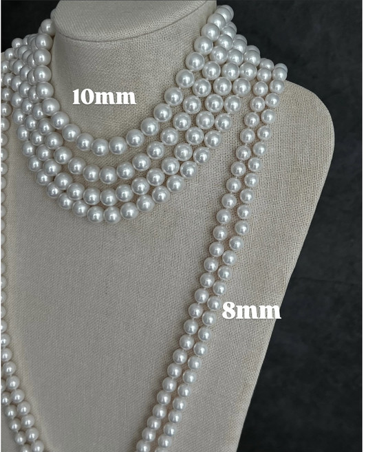 롱진주 목걸이 8mm 10mm 160cm 200cm Silver 925