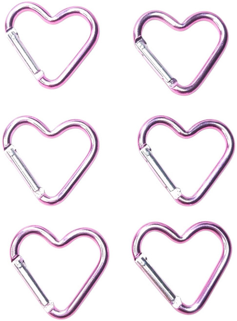 우아여우 하트 카라비너 키링 키홀더 에어팟 고리, 6개, 01 핑크