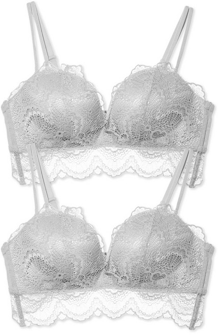 [애프터문] 볼륨 노와이어 레이스 브라 2매 세트