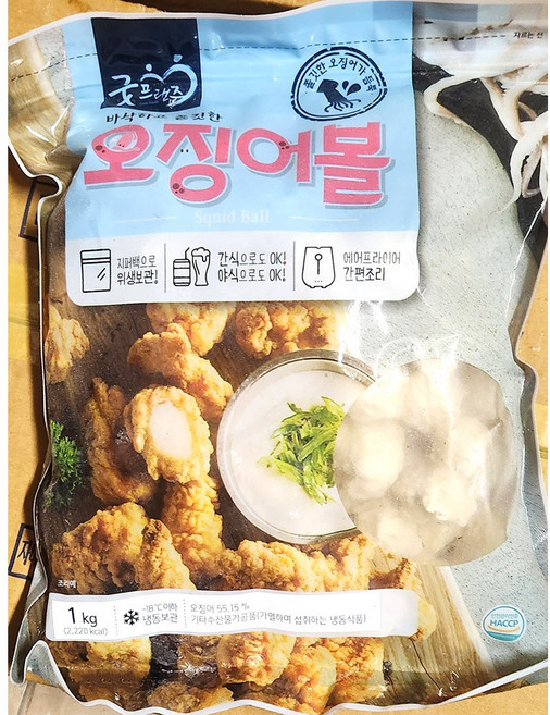 한미 오징어볼 모닝하임 1Kg 오징어튀김 해물튀김 해물요리 술안주, 1개