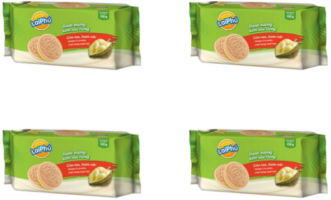 [LAIPHUFOOD] 라이푸푸드 두리안 크림 쿠키 베트남 120G X 4개