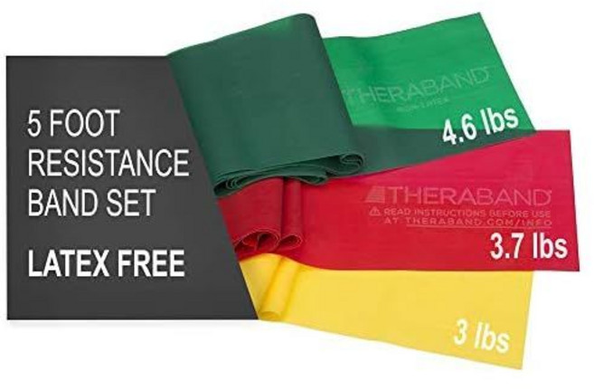 세라밴드 세트 옐로우 레드 TheraBand Bands Set Yellow & Red & Green Beginner