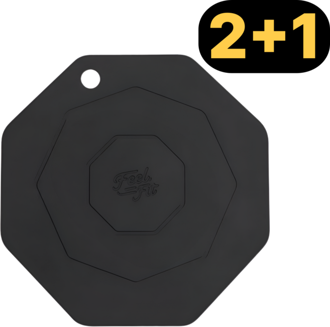 필핏 프리미엄 실리콘 인덕션 보호 매트 2+1 (23cm), 시크블랙(size L), 3개