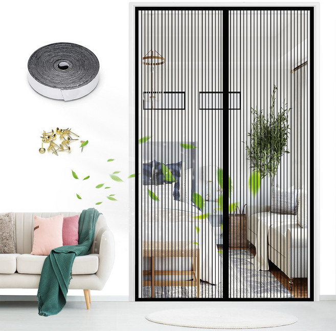 자석 모기장 창문형 모기장 여름 현관 거실 방충망 방문형 모기장, 1, 블랙-B