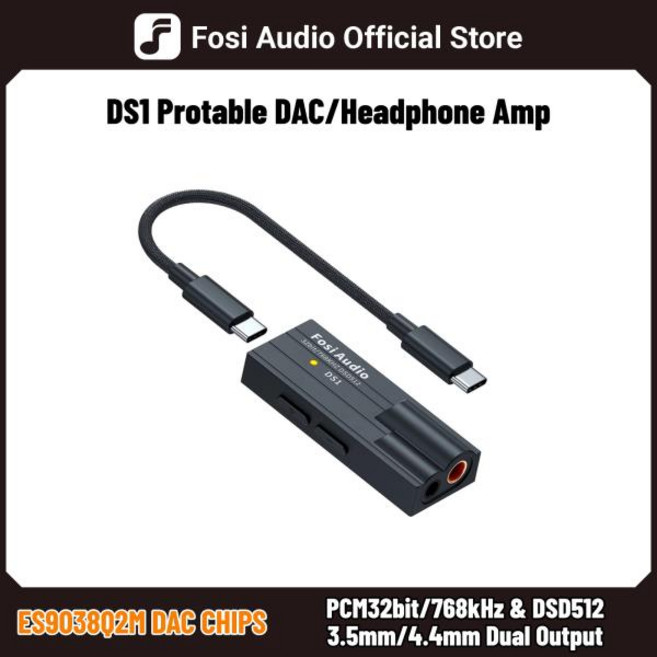 Fosi Audio DS1 DSD512 HiFi USB DAC 동글 헤드폰 앰프 앰프 미니 오디오 디코더 지원 32bit/768kHz 4.4MM, 01 China Mainland